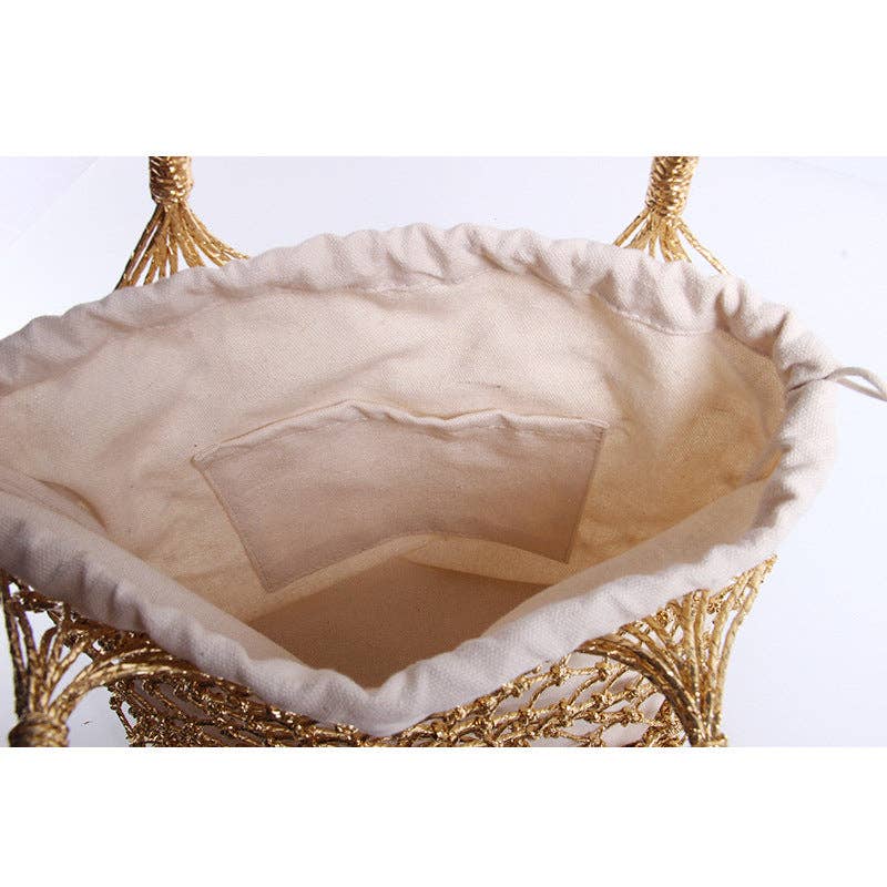 Gold Lamé Braided Bag