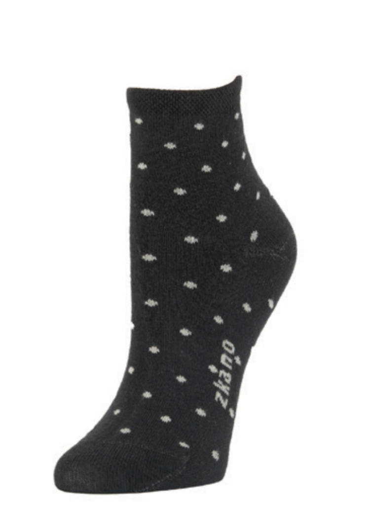 Polka Dot Ankle Socks - Black