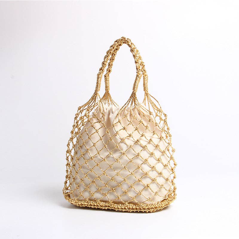 Gold Lamé Braided Bag