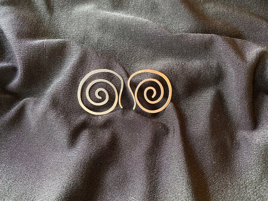 Silver Spiral Earrings