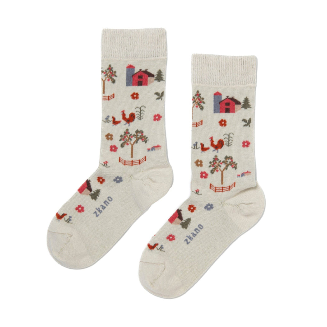 On the Farm - Organic cotton crew socks - Beech
