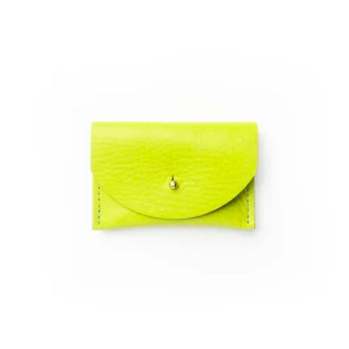 Leather Card Case - Chartreuse