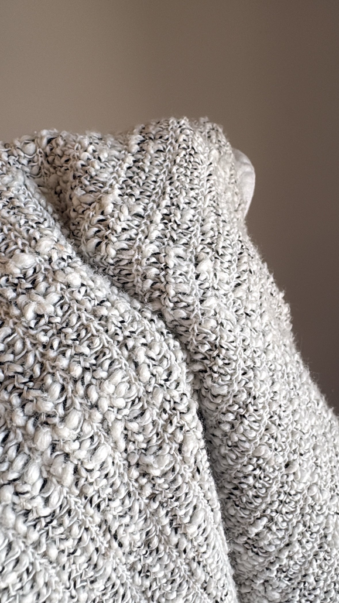 Linen/Cotton Marled Knit Reversible Vest - Natural