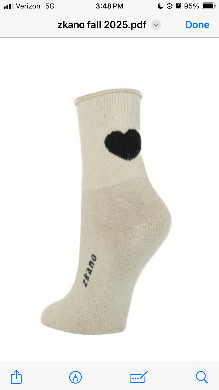 Floating Heart Short Crew Sock - Wheat