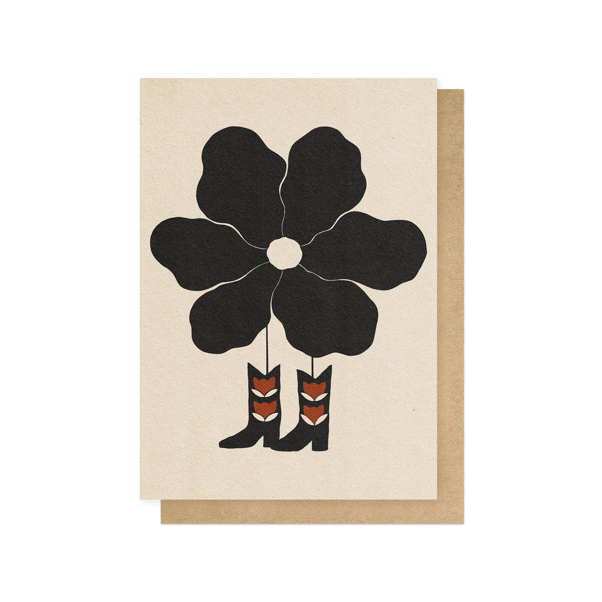 Flower Boots Greeting Card
