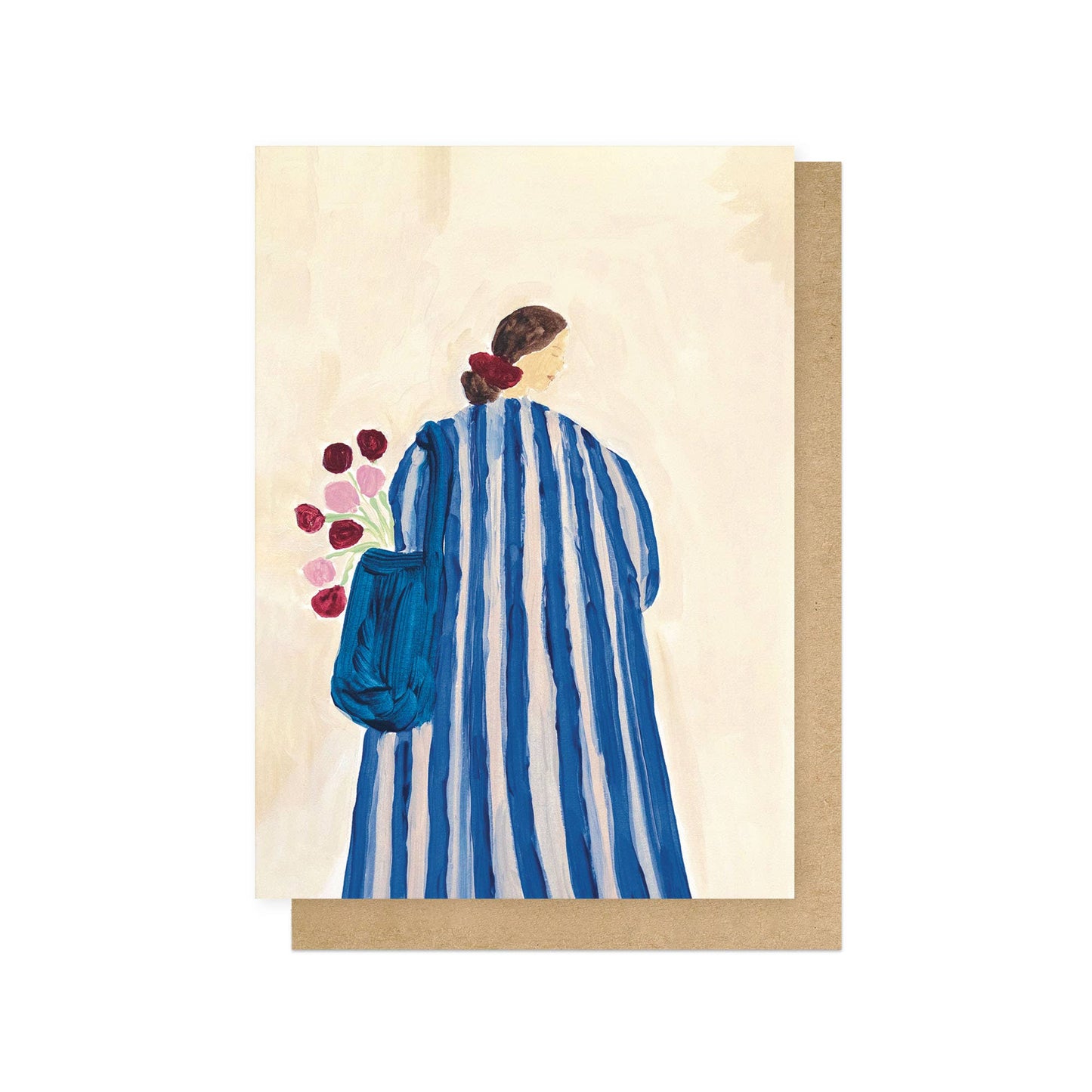 Lady With Flowers Greeting Card