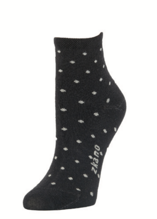 Polka Dot Ankle Socks - Black