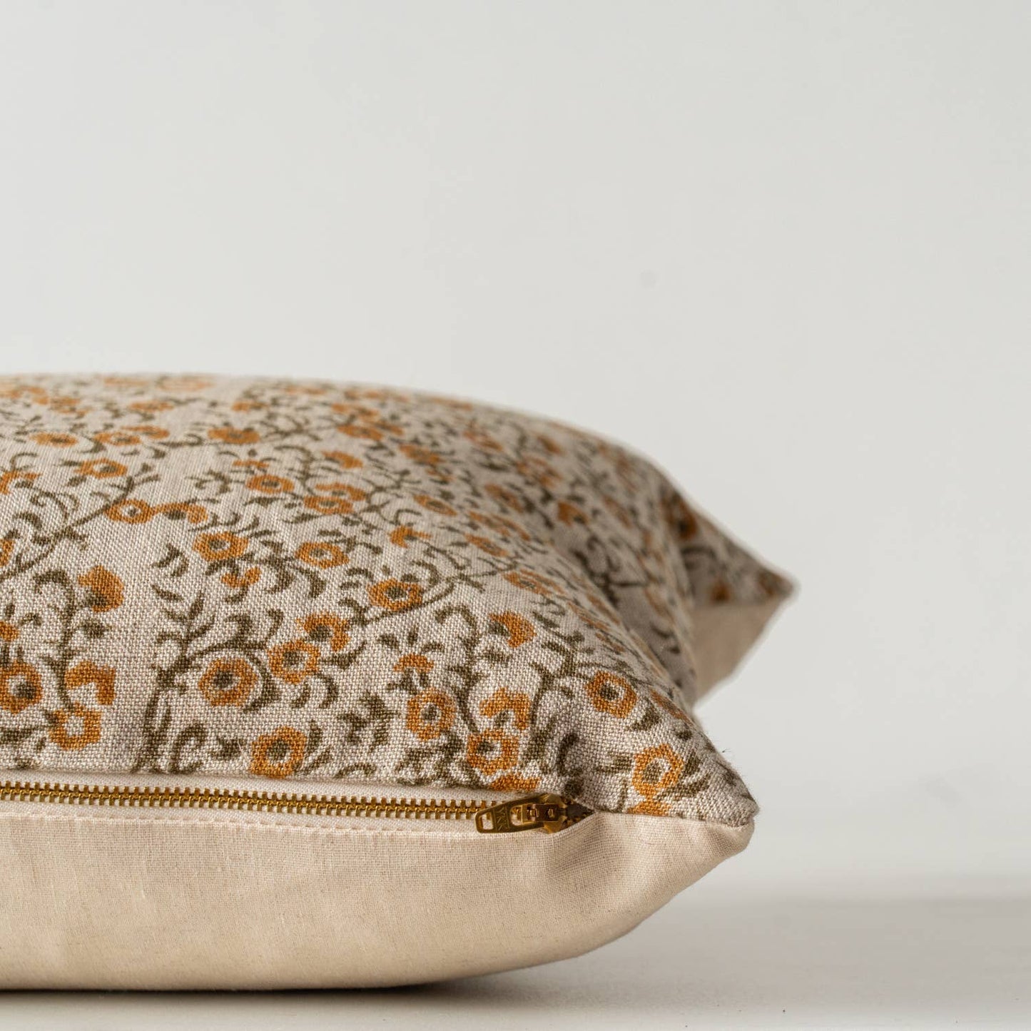 Block Printed Linen Pillow 20" x 20" - Tillie