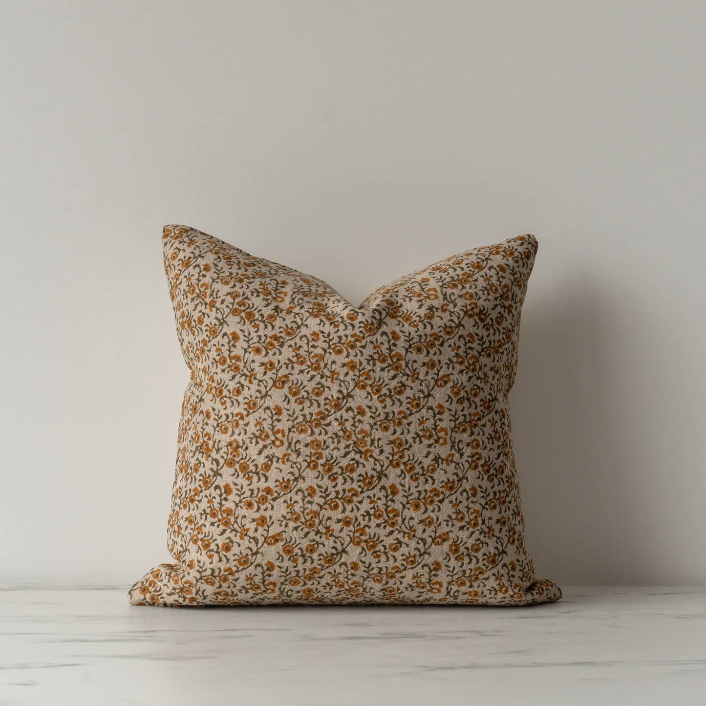 Block Printed Linen Pillow 20" x 20" - Tillie