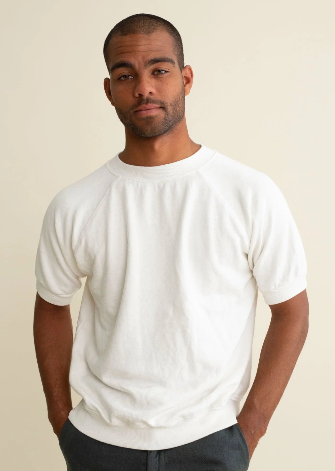 Short Sleeve Raglan Fleece Sweatshirt