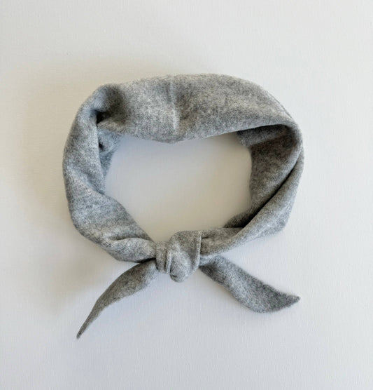 Fuzzy Wool Cravat - Light Grey