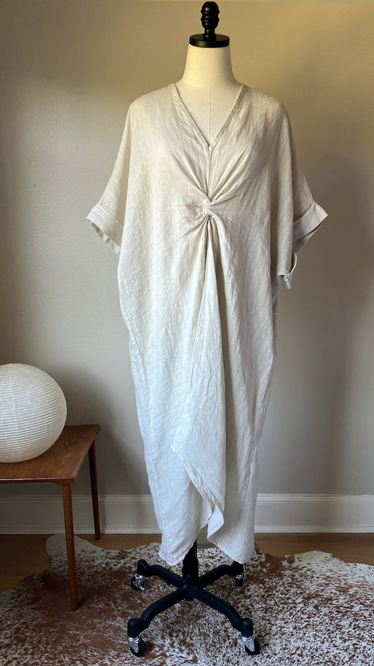 La Luna Linen Knotted Kaftan