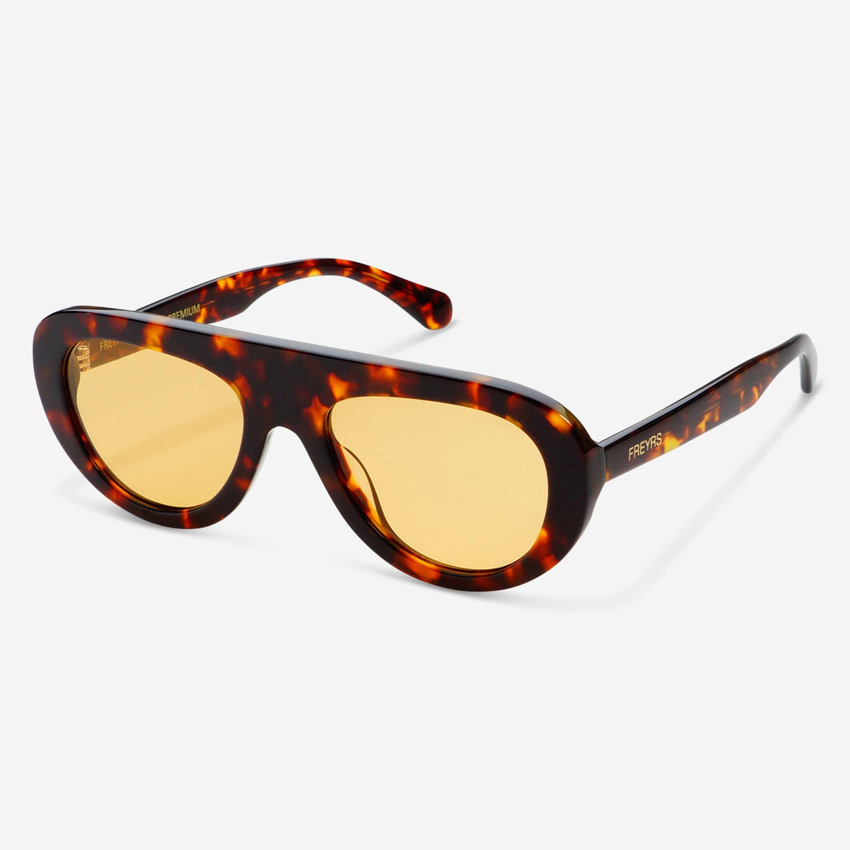 Jetsetter Unisex Aviator Sunglasses - Tortoise / Yellow