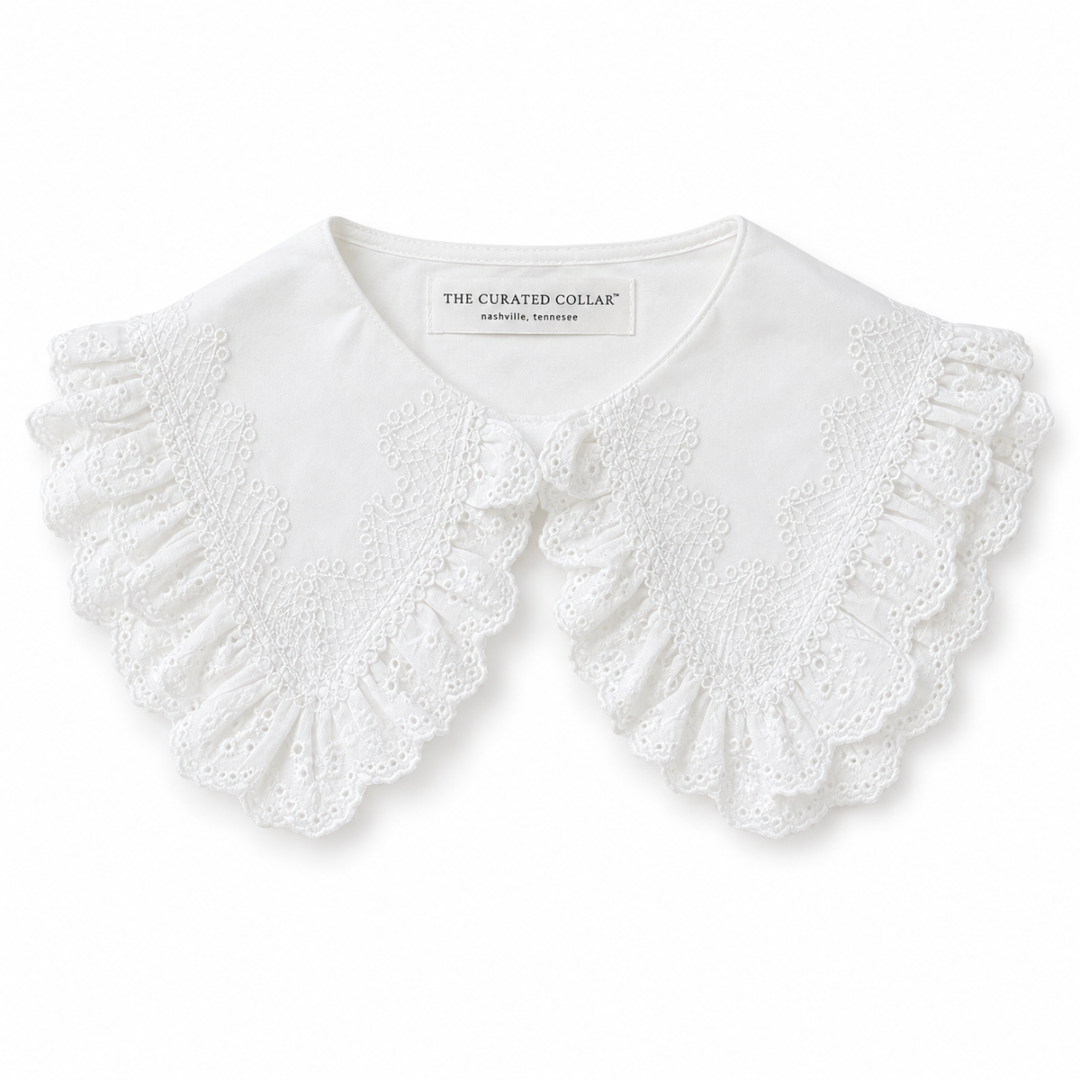 Chelsea White Ruffled Eyelet Statement Collar