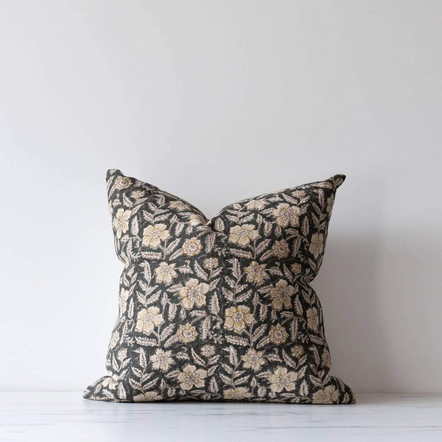 Block Printed Linen Pillow 20" x 20" - Greta