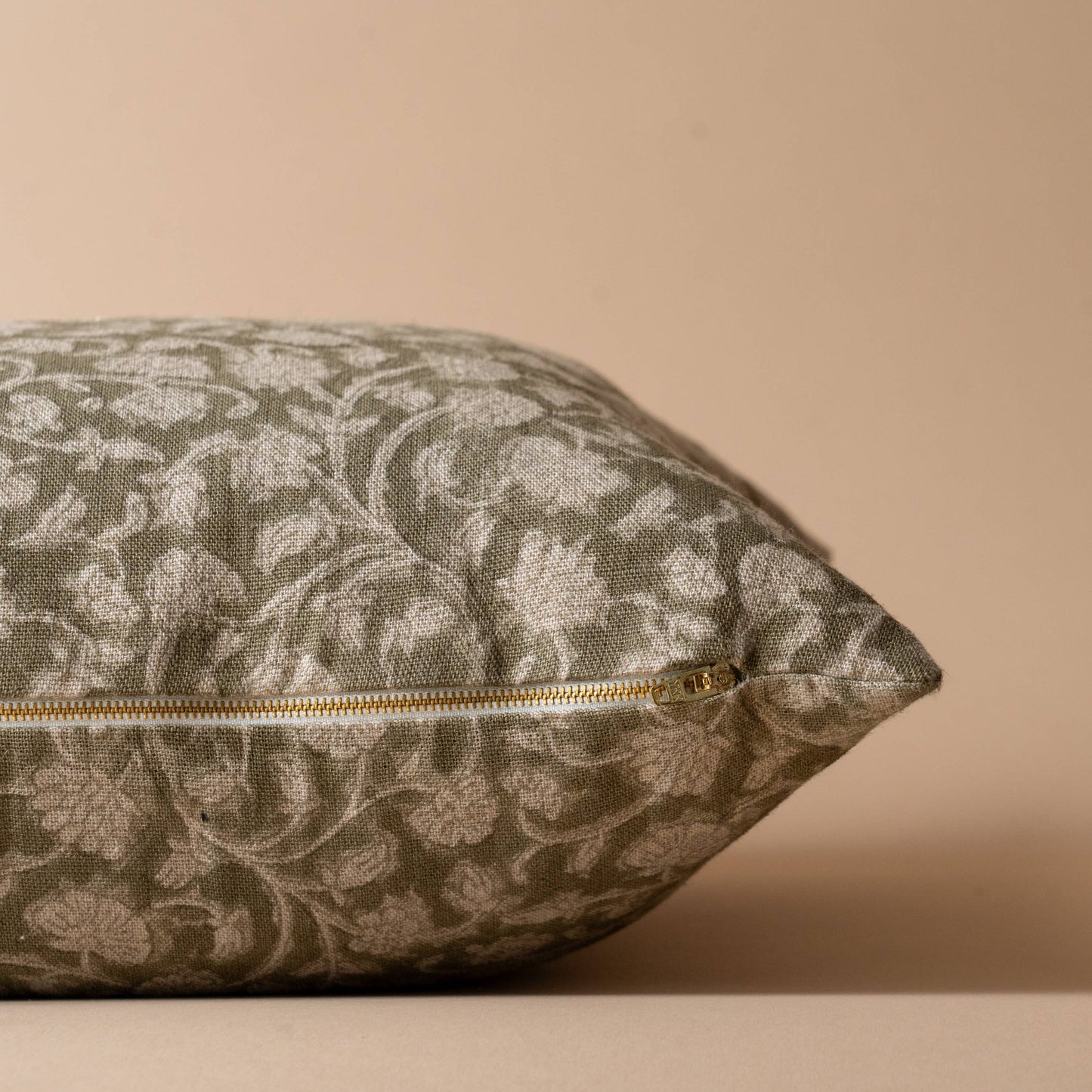 Block Printed Linen Pillow 20" x 20" - Olivia