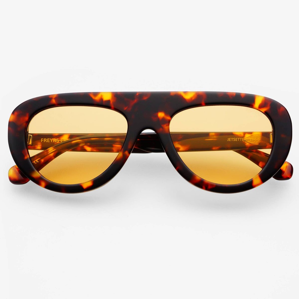 Jetsetter Unisex Aviator Sunglasses - Tortoise / Yellow