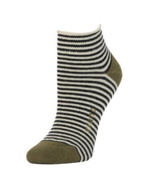 Striped Ankle Socks - Black