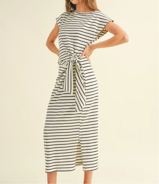 Striped Cotton Knit Dress