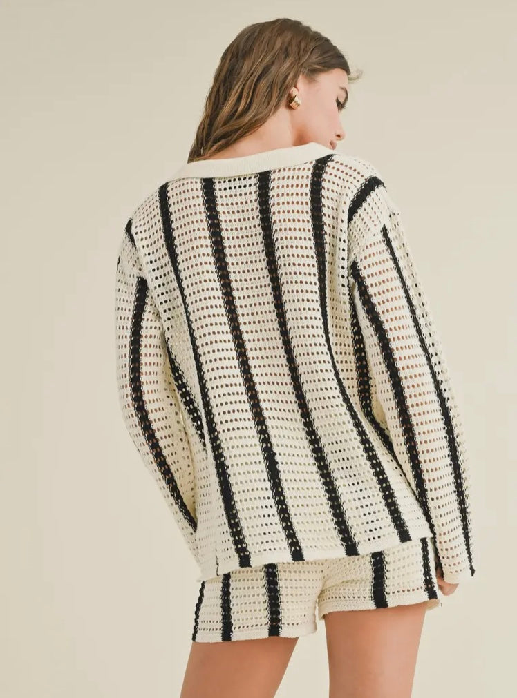 Striped Crochet Cardigan