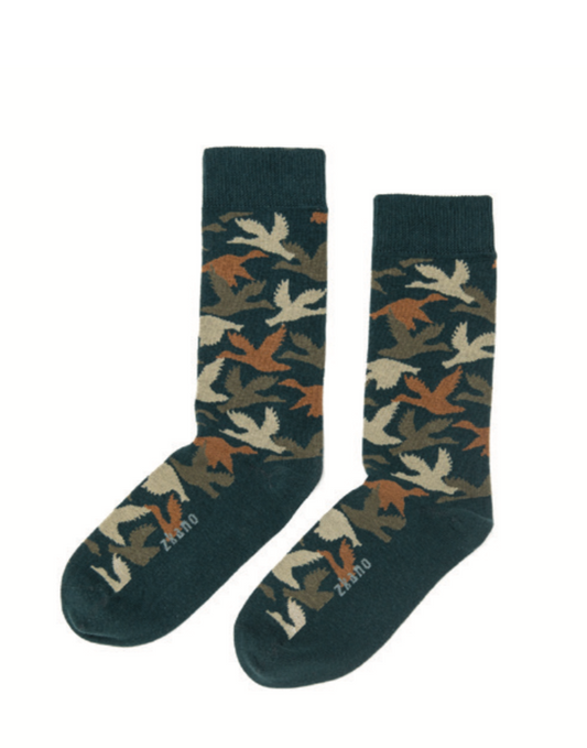 Mens Duck Camo Crew Socks - Hunter