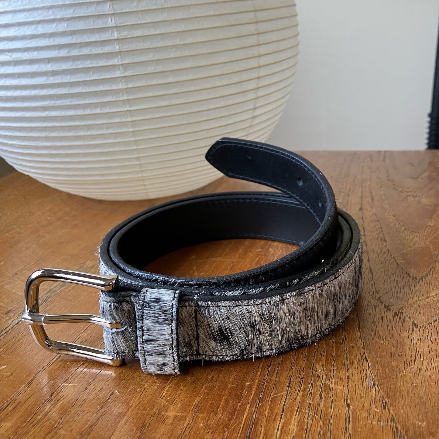 Hair-on Cowhide Belt