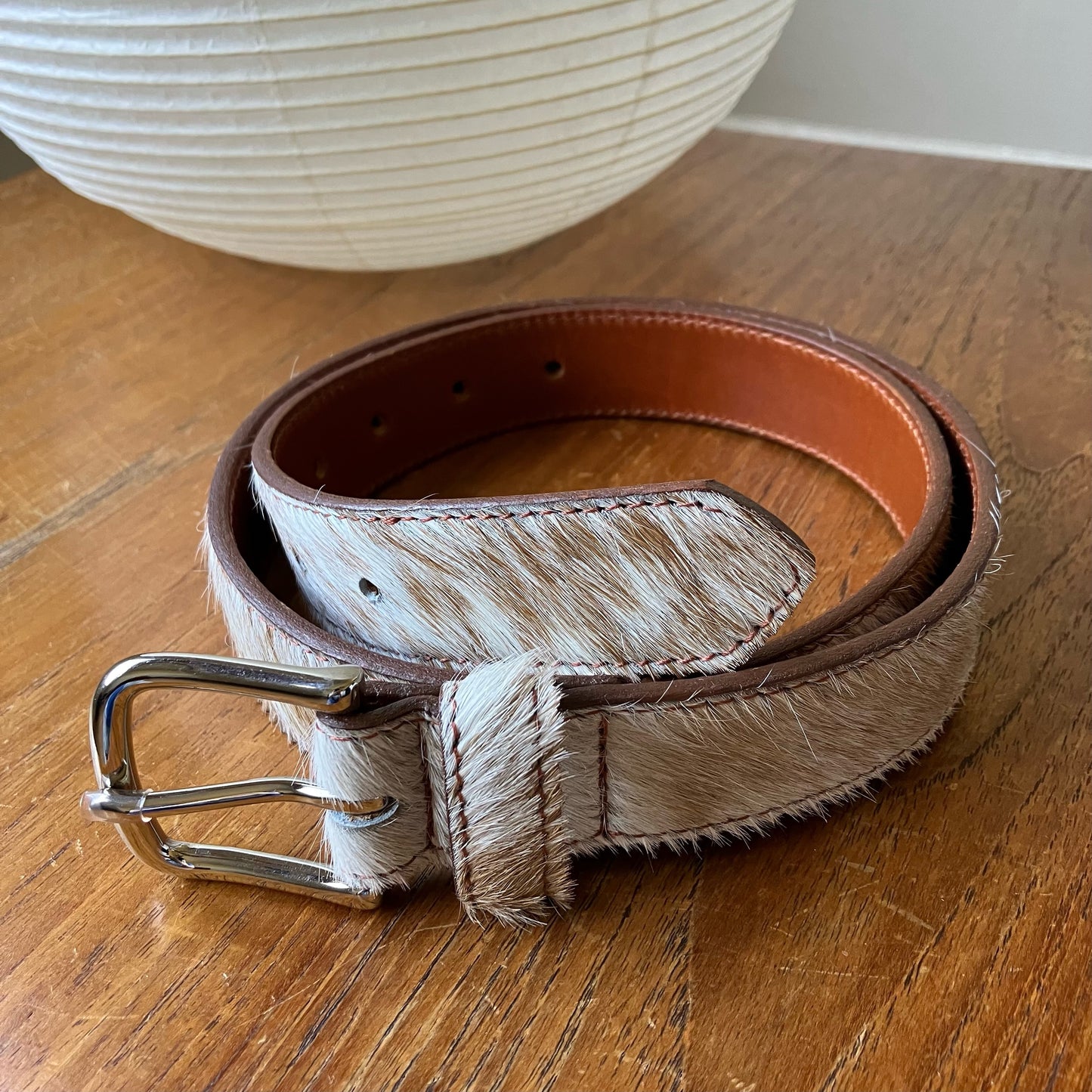 Hair-on Cowhide Belt