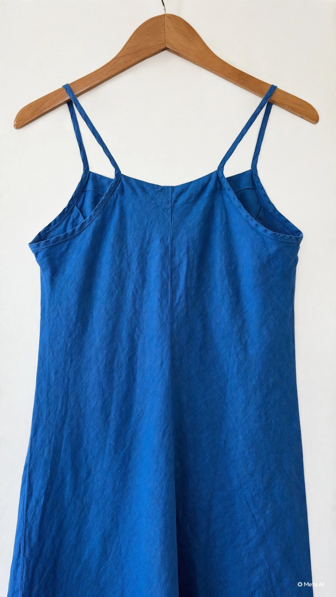 Linen Bias Cut Slip Dress - Cobalt Blue