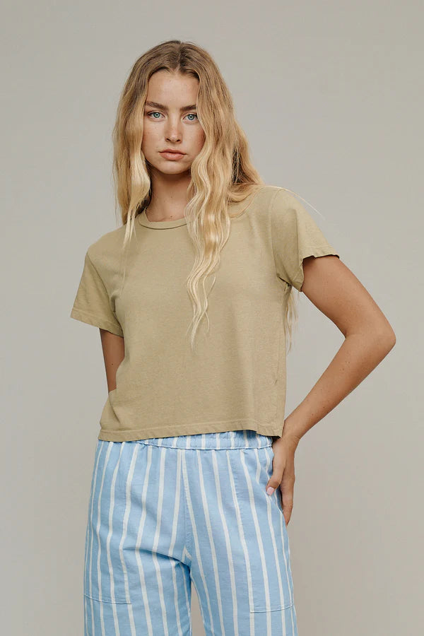 Ojai Cropped Tee - Coffee Bean