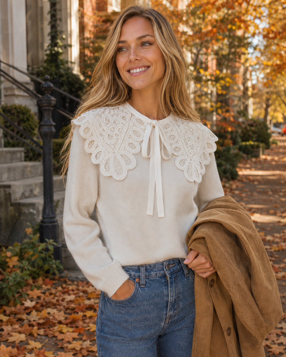 Lizzy Crochet Tie-Front Collar