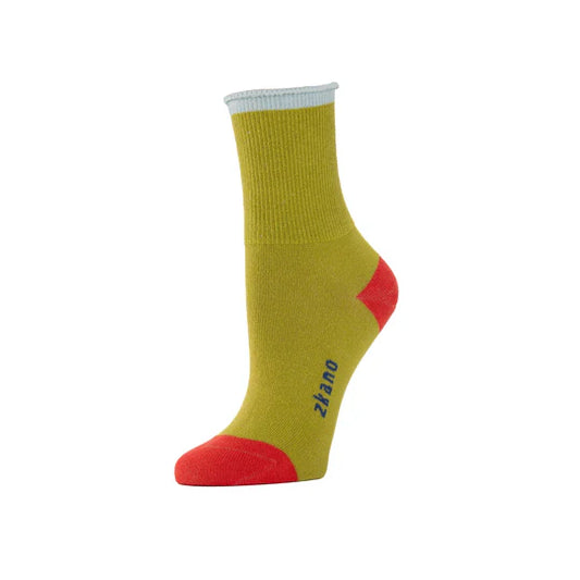 Color Block - Organic Cotton 1/2 Crew Socks